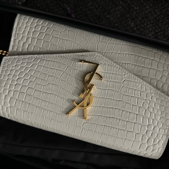 YSL uptown chain crocodile embossed shiny leather - Picture 5 of 9
